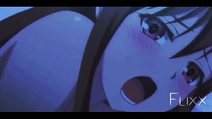 Close-up of an anime girl with a shocked expression and wide-open mouth in a blue-lit scene HD wallpaper