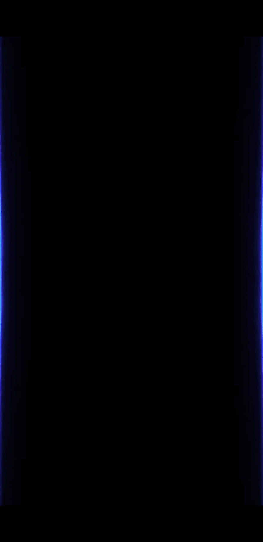 Minimalist AMOLED Edge Glow Wallpaper with Deep Black Background and Blue Neon Accents HD phone wallpaper