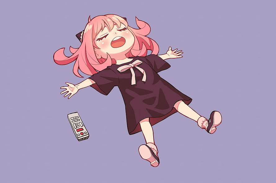 Anya Forger from Spy x Family Falling with a Walkman on a Lavender Background, Anya Forger Spy x Family PC 5061g [3840x2160] for your , Mobile & Tablet, #spy x family HD wallpaper