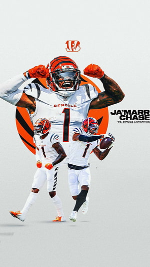 Ja'Marr Chase Cincinnati Bengals American Football Player Action Wallpaper HD phone wallpaper