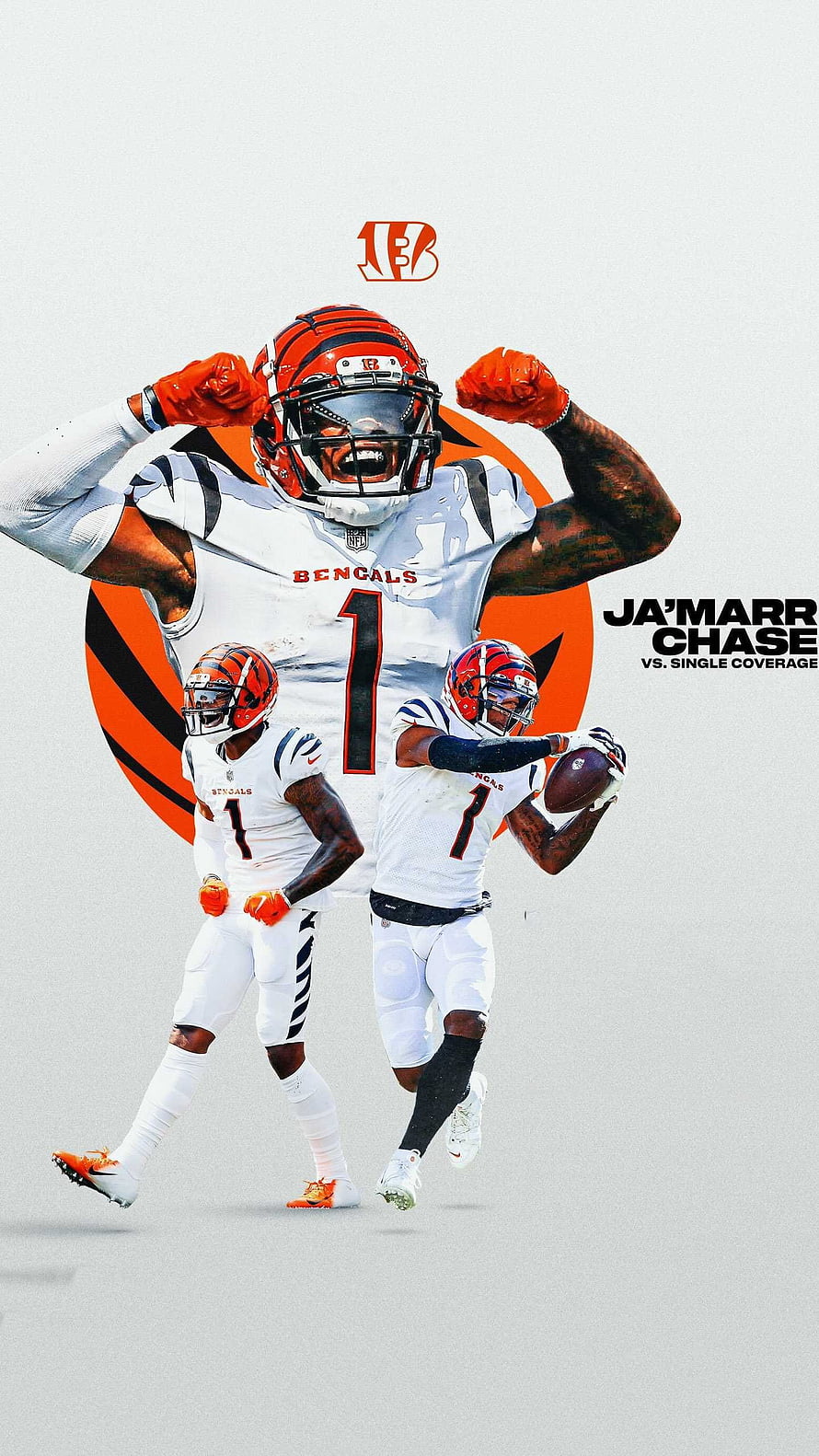 Ja'Marr Chase Cincinnati Bengals American Football Player Action Wallpaper HD phone wallpaper