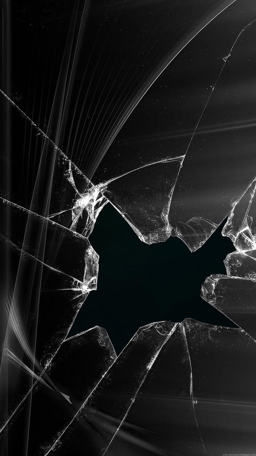 Shattered Glass Texture With Dark Background And Sharp Cracks HD phone wallpaper