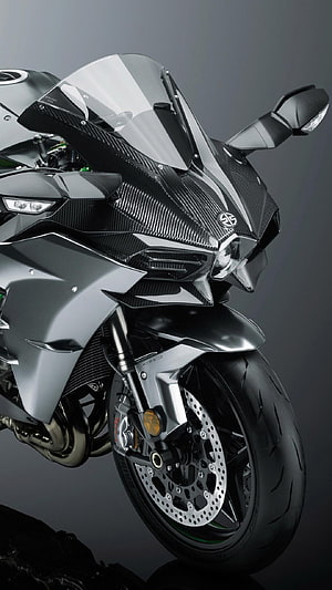 Sleek Matte Grey Kawasaki Ninja ZX-10R with Carbon Fiber Accents HD phone wallpaper