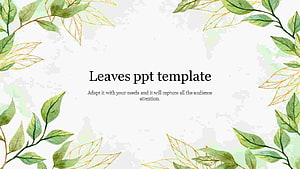 Watercolor Leaf Border Presentation Template with Botanical Illustrations HD wallpaper