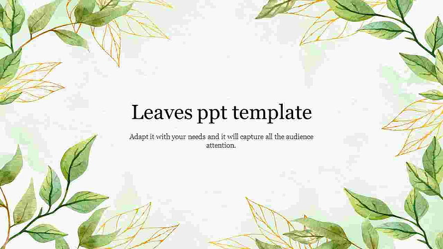 Watercolor Leaf Border Presentation Template with Botanical Illustrations HD wallpaper