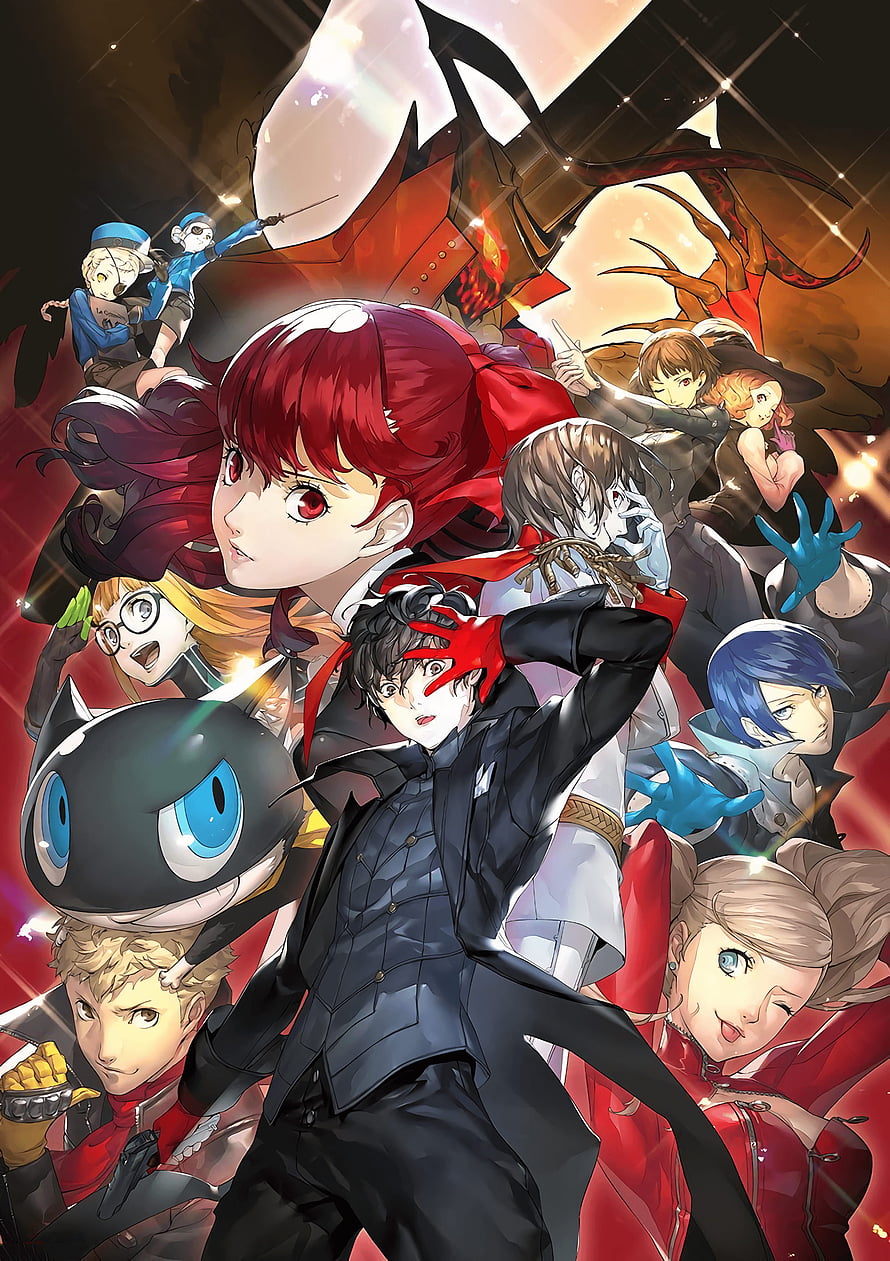 Persona 5 Royal Ensemble Key Art Featuring Joker, Morgana, and Phantom Thieves HD phone wallpaper
