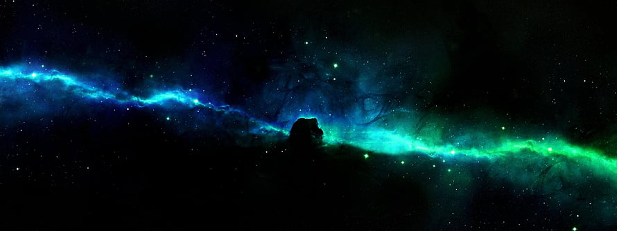 Silhouette of a Bear Against a Glowing Blue and Green Aurora Borealis Night Sky HD wallpaper