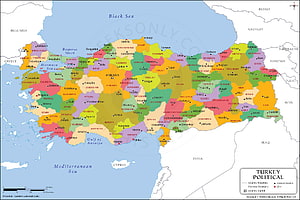 Turkey Political Map with Provinces and Major Cities HD wallpaper