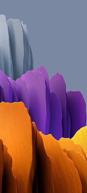 Abstract Colorful Mountain Landscape Wallpaper With Purple Orange And Blue Peaks HD phone wallpaper