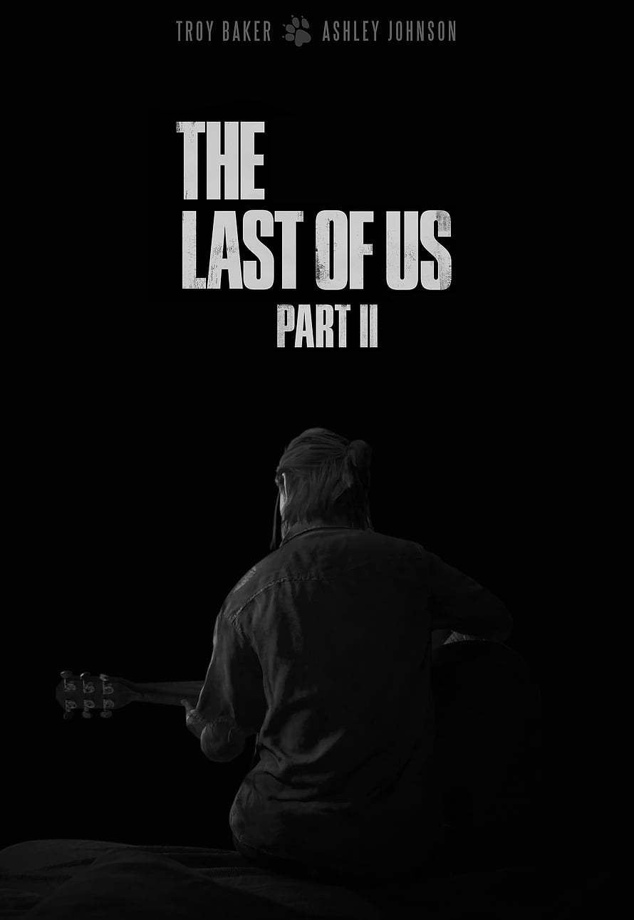 The Last of Us Part II: Character Playing Guitar in Monochrome HD phone wallpaper