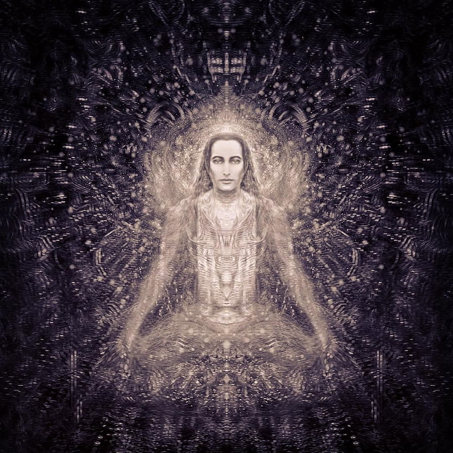 Mahavatar Babaji Spiritual Portrait with Radiant Aura and Mandala Background HD phone wallpaper