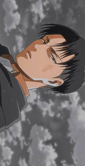 Levi Ackerman Anime Portrait Under Stormy Grey Clouds, Levi Ackerman by xaons, levi ackerman aesthetic HD phone wallpaper
