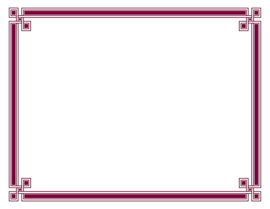 Elegant Maroon Geometric Certificate Frame with Corner Accents on White Background HD wallpaper