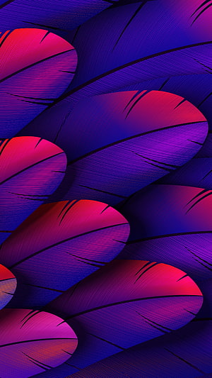 Vibrant Neon Feather Pattern Abstract Art Wallpaper HD phone wallpaper