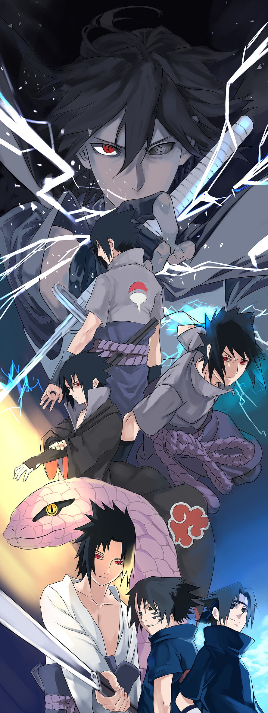 Sasuke Uchiha Evolution Anime Wallpaper HD phone wallpaper