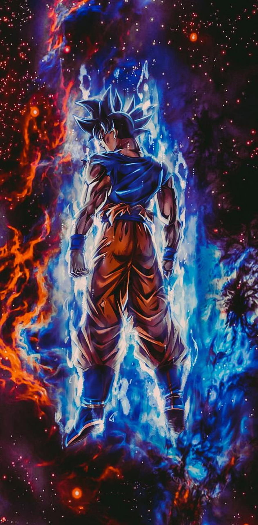 Goku Super Saiyan Blue Back View Anime Wallpaper HD phone wallpaper