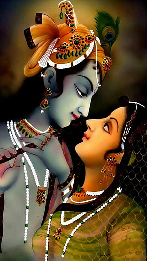 Romantic Radha Krishna Digital Art Wallpaper, Jay Shri Krishna ❤❤ Jay Radhe Radhe ❤❤, radha and krishna love HD phone wallpaper