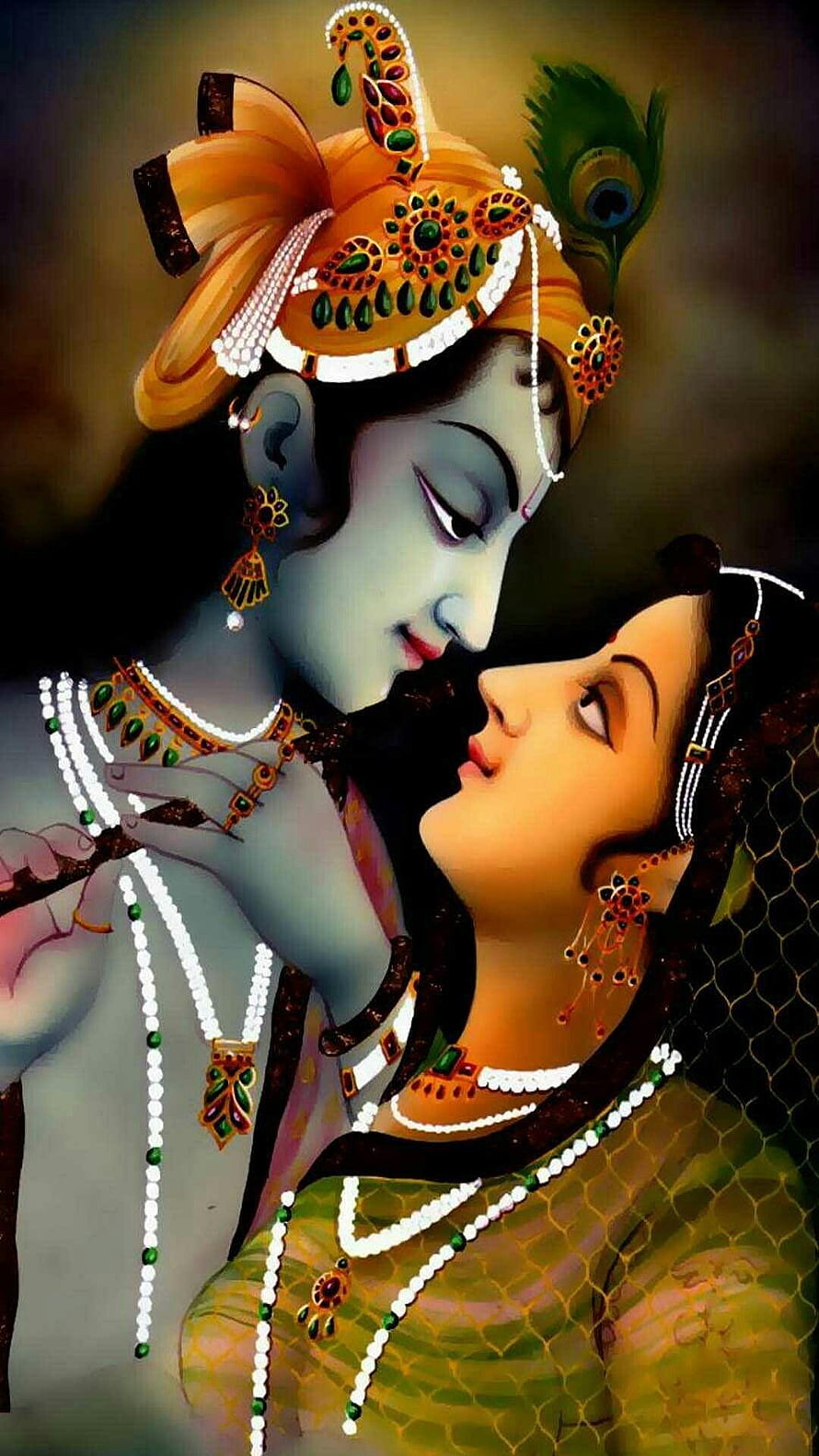 Romantic Radha Krishna Digital Art Wallpaper, Jay Shri Krishna ❤❤ Jay Radhe Radhe ❤❤, radha and krishna love HD phone wallpaper