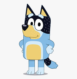 Bluey Heeler Cartoon Character Standing on White Background HD phone wallpaper