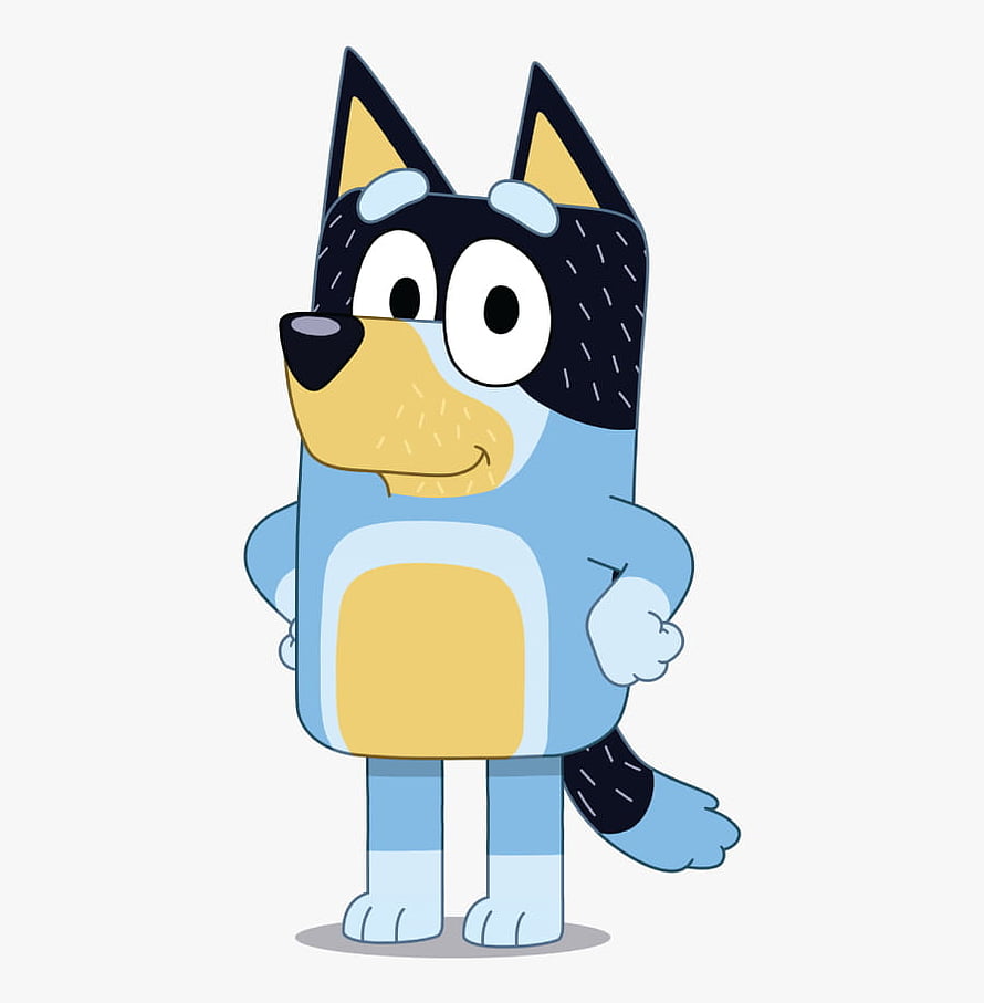 Bluey Heeler Cartoon Character Standing on White Background HD phone wallpaper