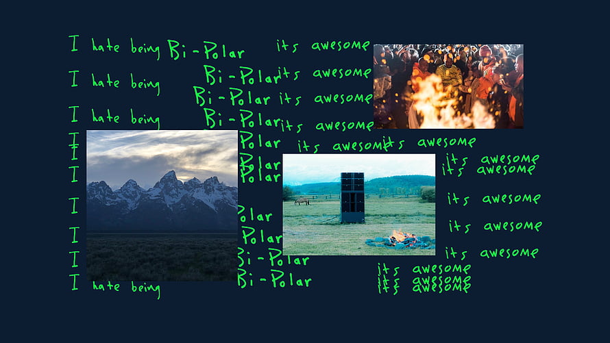 Kanye West Ye Album Cover Artwork with Handwritten Text and Photo Collage HD wallpaper