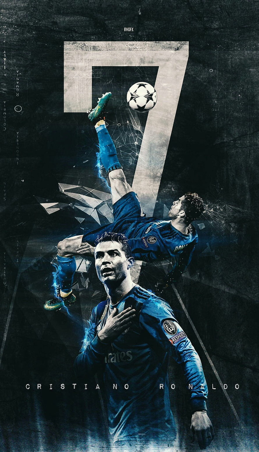 Cristiano Ronaldo Real Madrid Number 7 Soccer Player Artwork HD phone wallpaper