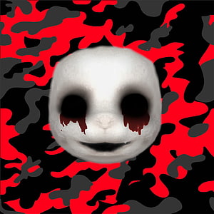 Slendytubbies 3 Infected Camo Face with Blood Tears and Red Black Background HD phone wallpaper