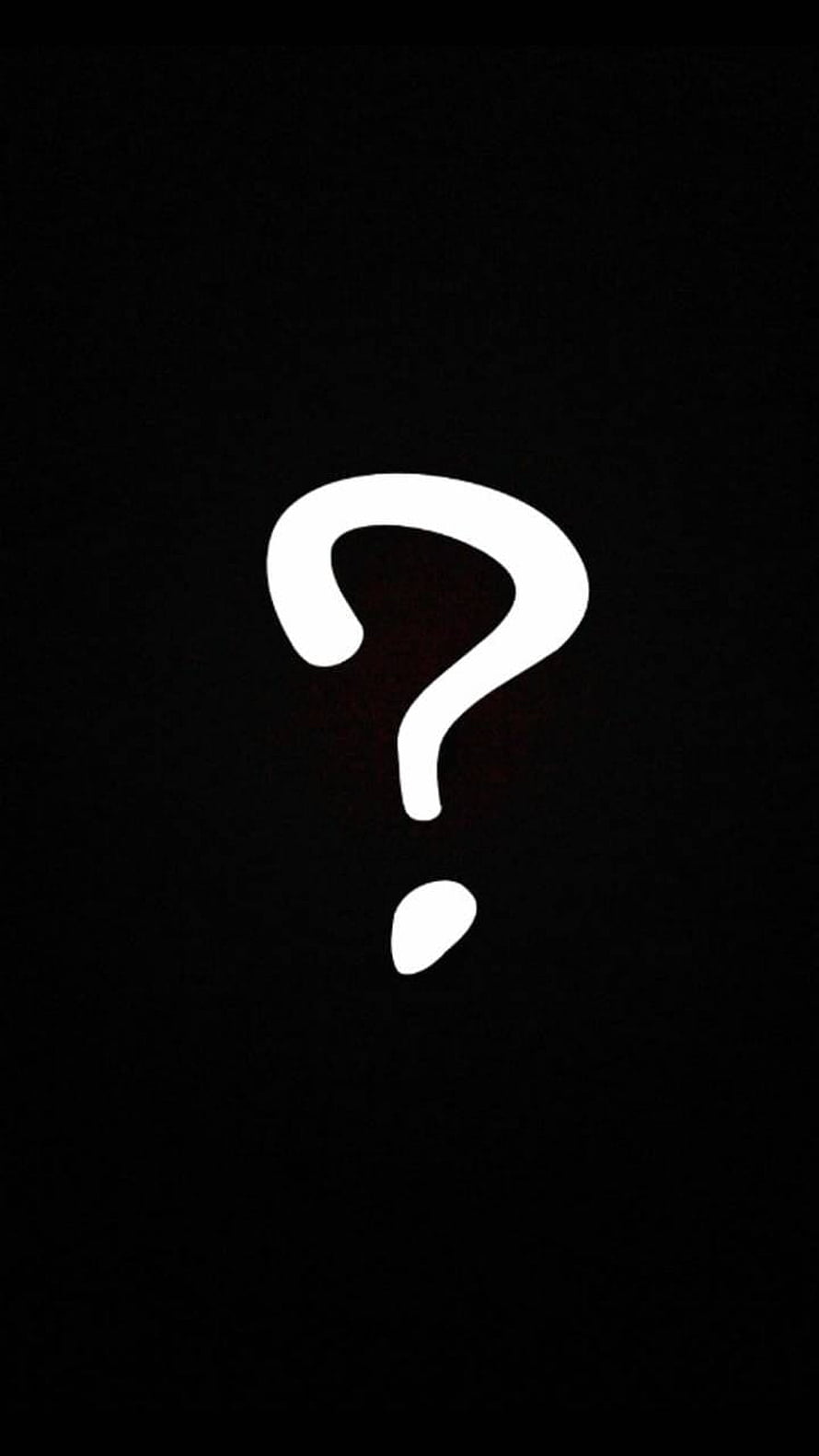 Minimalist White Question Mark on Black Background HD phone wallpaper