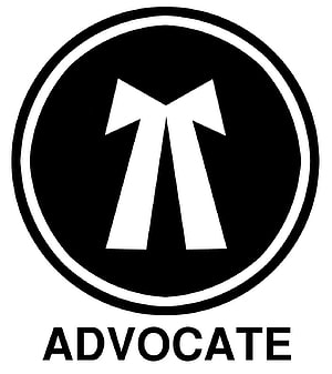 Advocate Law Firm Logo Featuring Stylized Scales of Justice in Black and White HD phone wallpaper