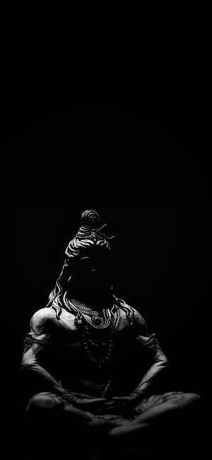 Mahadev Shiva Meditating in Dark Monochrome Style HD phone wallpaper