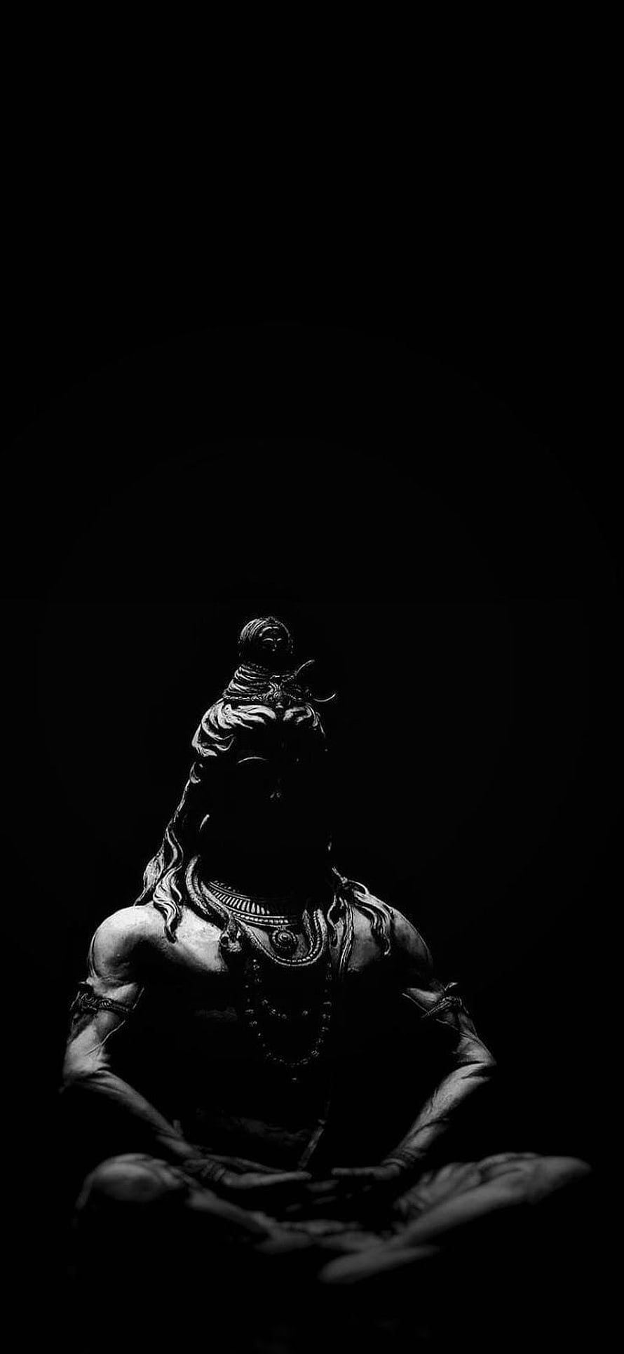 Mahadev Shiva Meditating in Dark Monochrome Style HD phone wallpaper