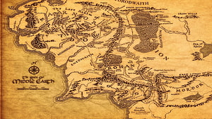 The Realm of Middle Earth Fantasy Map from Lord of the Rings HD wallpaper
