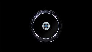 Pioneer DJ Turntable Platter with Blue Center on Black Background HD wallpaper