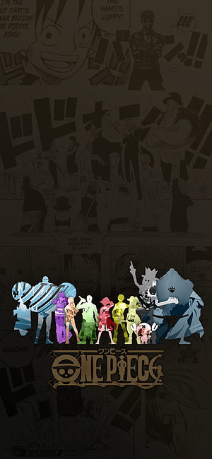 One Piece Straw Hat Crew Rainbow Silhouette Wallpaper HD phone wallpaper