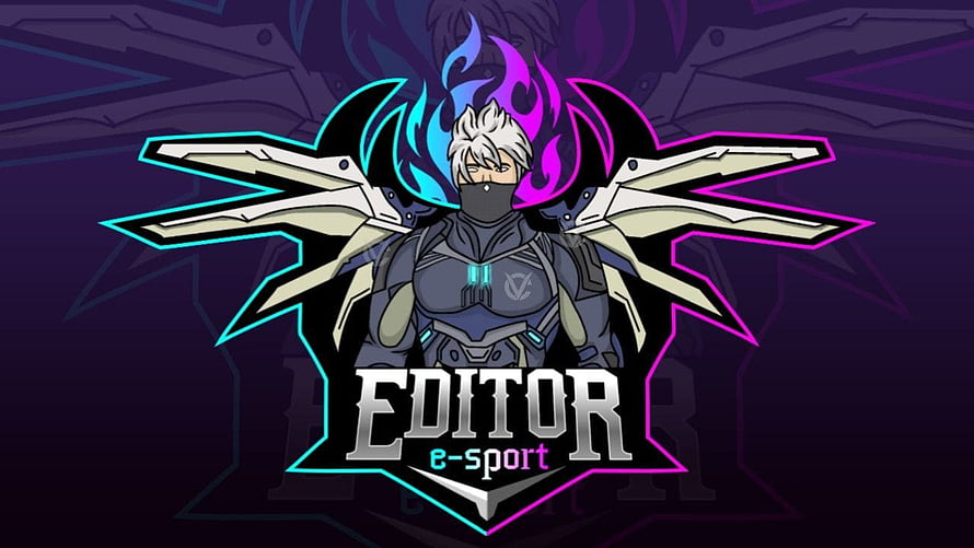 Editor Esport Gaming Logo With Anime Character And Neon Wings HD wallpaper
