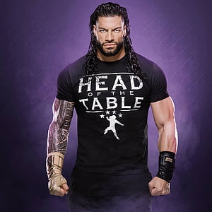 Roman Reigns Head of the Table Portrait with Tribal Tattoos and Purple Background, Tom on Twitter:, roman reigns head of the table HD phone wallpaper