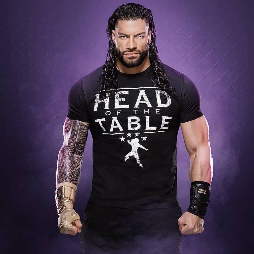 Roman Reigns Head of the Table Portrait with Tribal Tattoos and Purple Background, Tom on Twitter:, roman reigns head of the table HD phone wallpaper