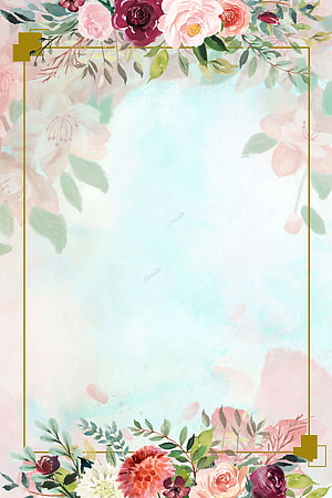 Watercolor Floral Border Frame with Soft Pastel Background and Gold Accents HD phone wallpaper