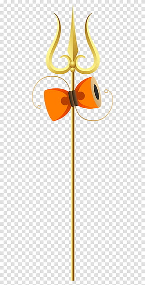 Golden Trishul with Orange Bow Tie on Transparent Background HD phone wallpaper