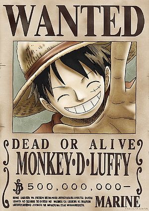 Monkey D. Luffy Wanted Poster Anime Wall Art HD phone wallpaper