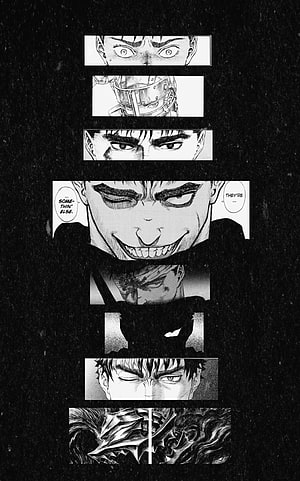 Baki Hanma Manga Panel Compilation Featuring Intense Facial Expressions and Combat Moments, Berserk , berserk manga HD phone wallpaper