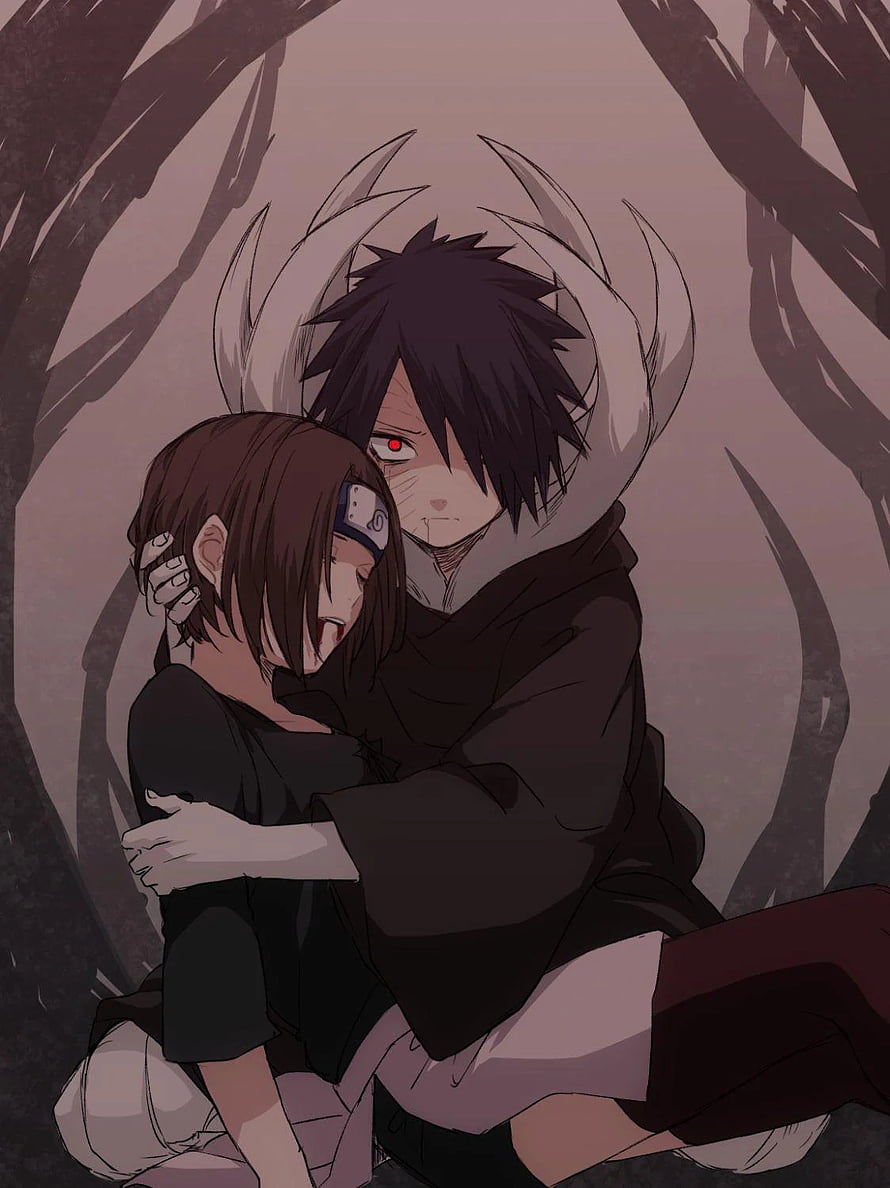 Itachi Uchiha and Kisame Hoshigaki embracing in a dark forest setting anime wallpaper HD phone wallpaper