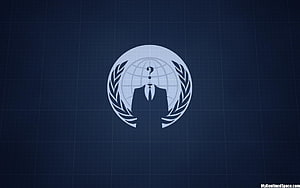 Mysterious Anonymous Agent Emblem on Dark Grid Background HD wallpaper