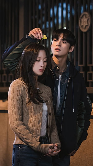 True Beauty K-Drama Romantic Couple Scene with Flower HD phone wallpaper