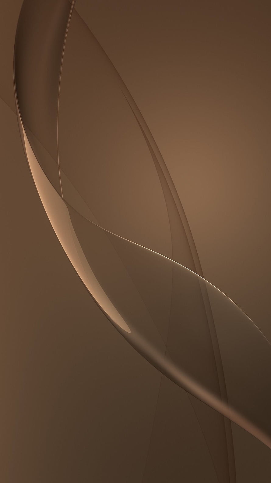 Elegant Brown Abstract Curves Minimalist 3D Render Wallpaper HD phone wallpaper