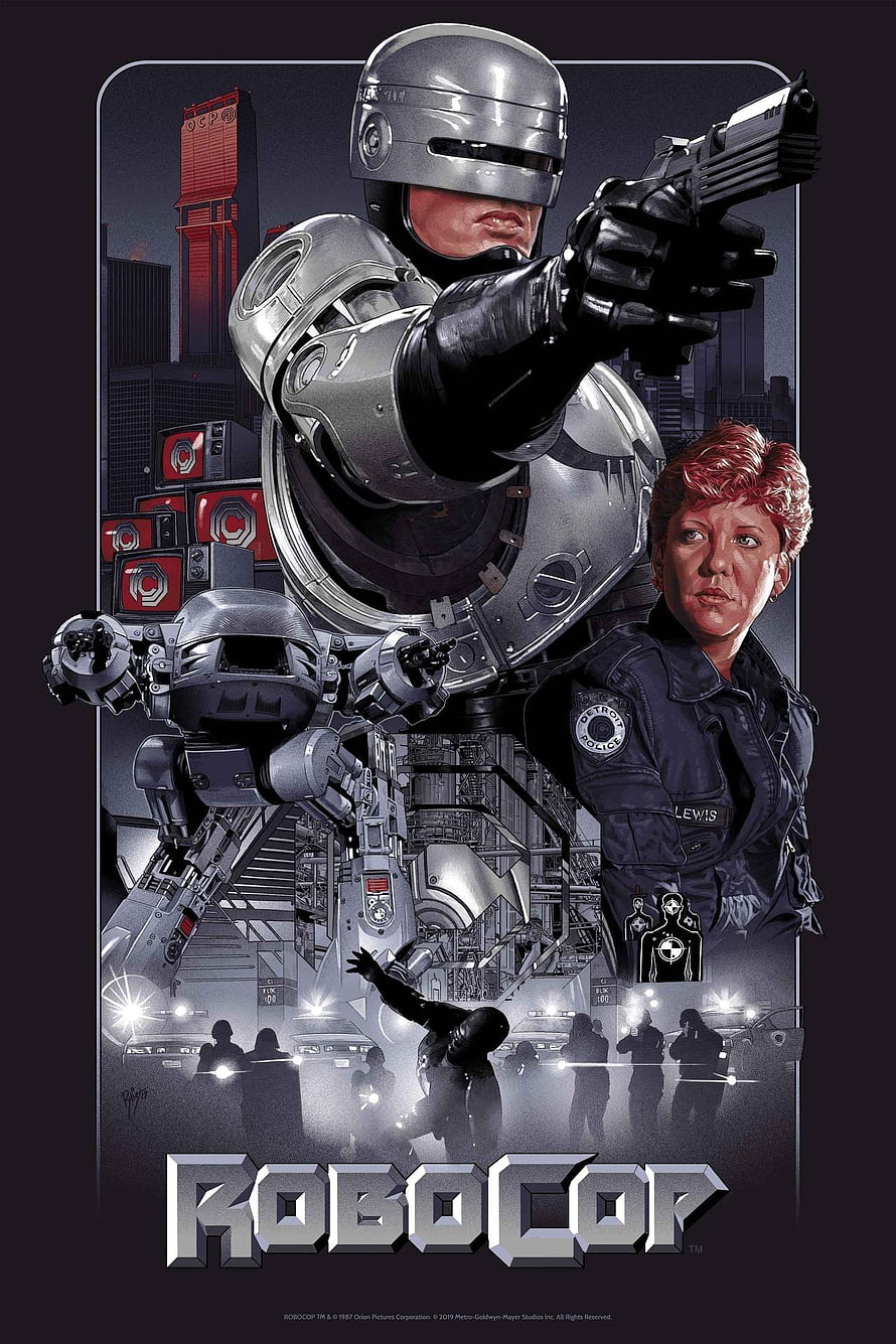 RoboCop Movie Poster Artwork Featuring Officer Lewis and Cybernetic Hero HD phone wallpaper