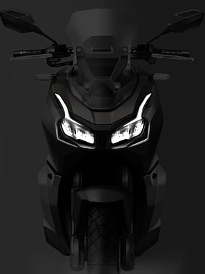 Honda ADV 150 Front View with LED Headlights in Dark Studio Setting HD phone wallpaper