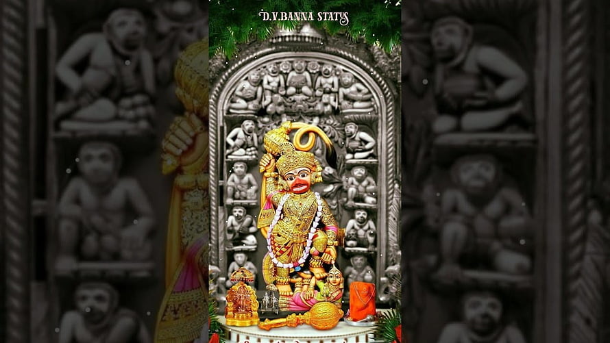 Kastbhanjan Dev Hanuman Dada Golden Statue with Sita and Ram, kastbhanjan dev hanuman dada new latest full full screen WhatsApp status, #kastbhanjan HD wallpaper