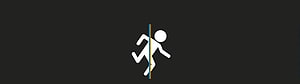 Minimalist White Stick Figure Leaning Against Vertical Line on Dark Background HD wallpaper