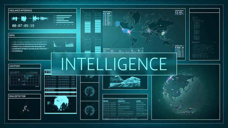 Cyber Intelligence Command Center Dashboard with Global Surveillance Map and Data Analytics HD wallpaper